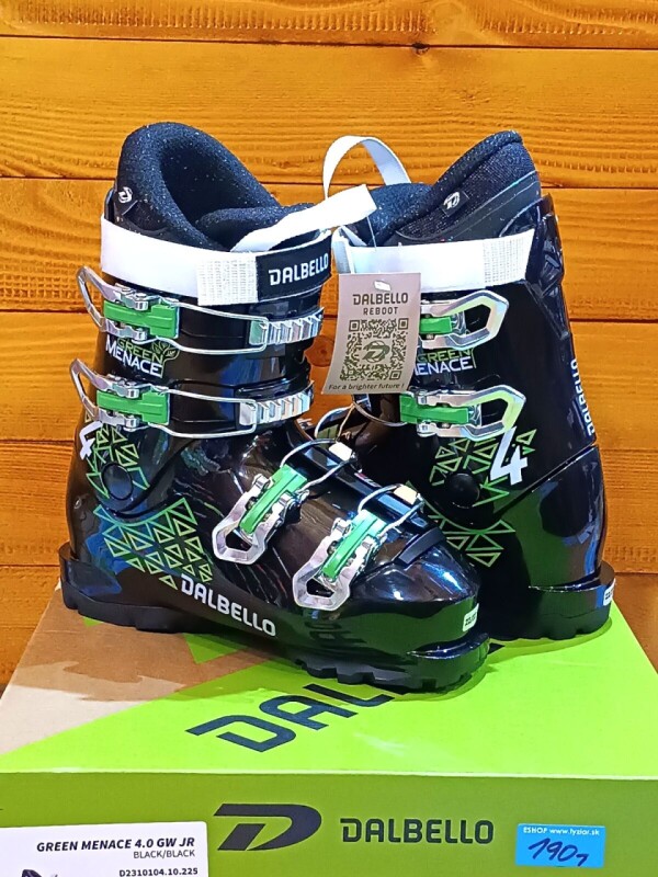 LYŽIARKY DALBELLO GREEN MENACE 4.0 GW JR BLACK 22MP ---MODEL 2024---